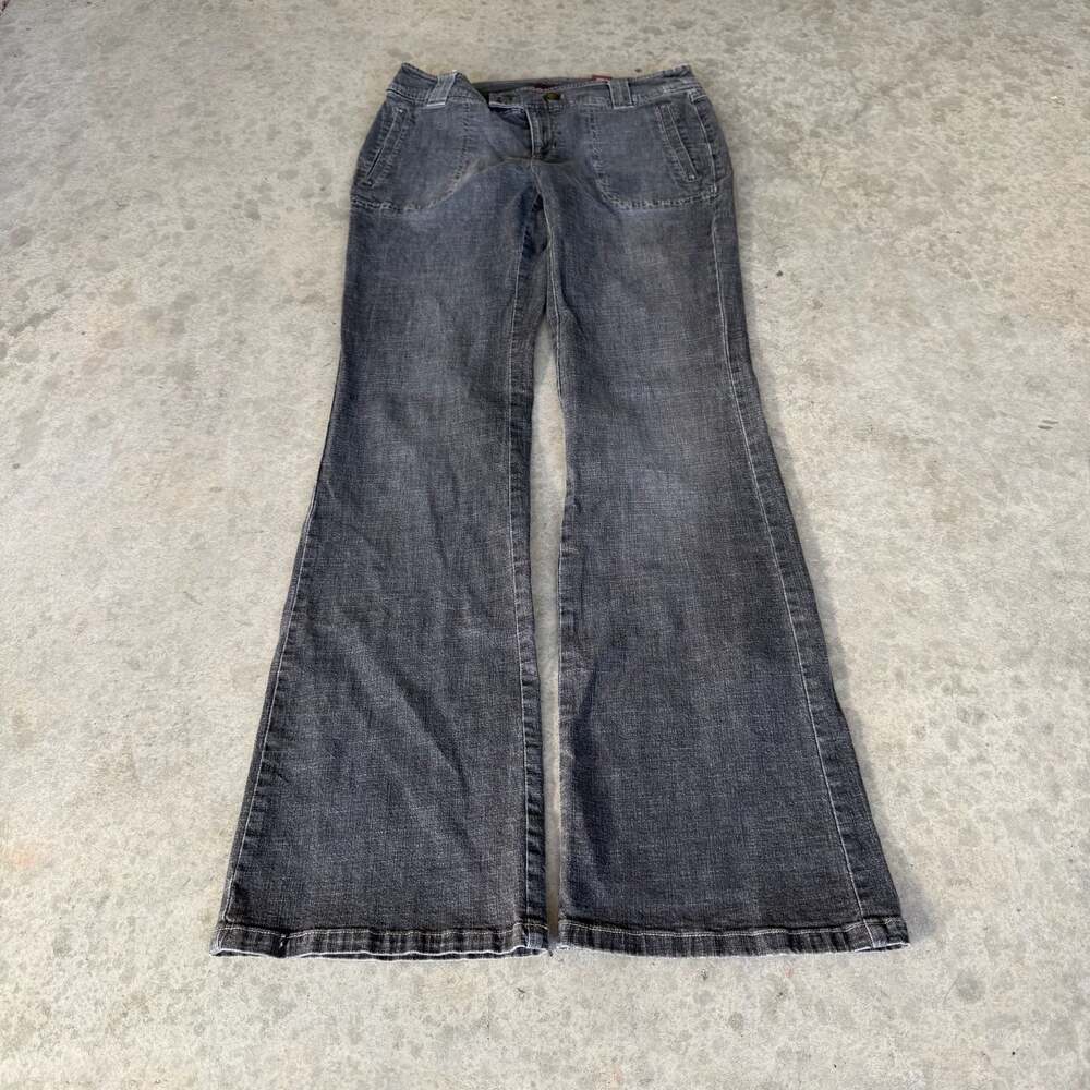 Vintage Y2K Bandolino Stretch Gray Flare Denim Jeans Size 4